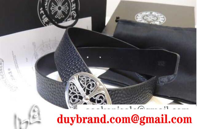 ブラック chrome hearts クロムハーツ クラシックオーバル クロス ベルトバックル レザーベルト 1.0＆スモールクラシックオーバルバックル