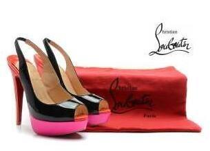 Lubtan dày sàn sàn dài gót cao gót đám cưới Christian Louboutin Ladies Pumps Black X Rose Red_Christian Loubutin Christian Louboutin_ Thương hiệu giá rẻ 