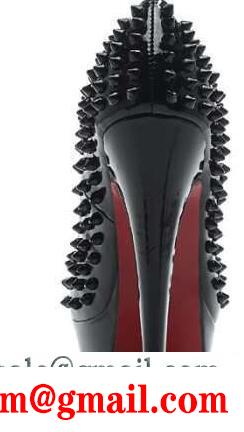 美脚力アップ 黒 型押し レザー christian louboutin スパイクスダッズ クリスチャンルブタン オープントゥ パンプス