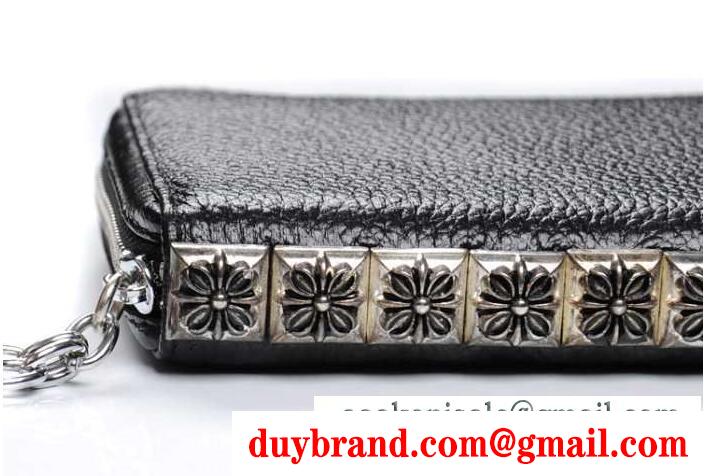 超激得大人気なCHROME hearts クロムハーツ 財布 ジッパーチェンジパース 3×4 ブラック ミディアムレザー