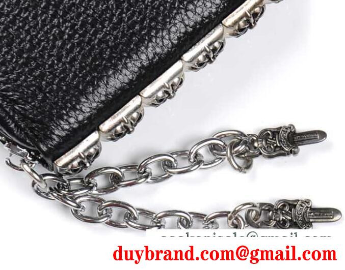 超激得大人気なCHROME hearts クロムハーツ 財布 ジッパーチェンジパース 3×4 ブラック ミディアムレザー