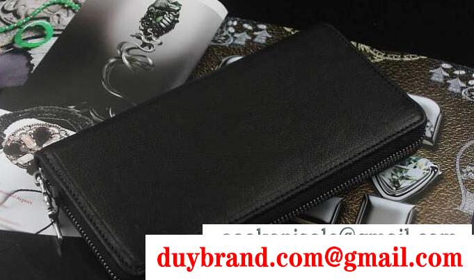 超激得高品質なCHROME hearts クロム ハーツ 財布 コピー ブラック レディース メンズ用 クロスロゴ ロングウォレット