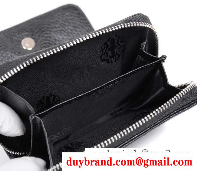 CHROME hearts 財布 クロムハーツ ウォレット ジッパーチェンジパース #2 ブラック ヘビーレザー セメタリーパッチ
