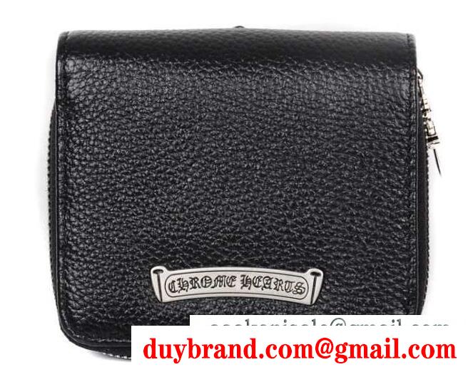 CHROME hearts 財布 クロムハーツ ウォレット ジッパーチェンジパース #2 ブラック ヘビーレザー セメタリーパッチ
