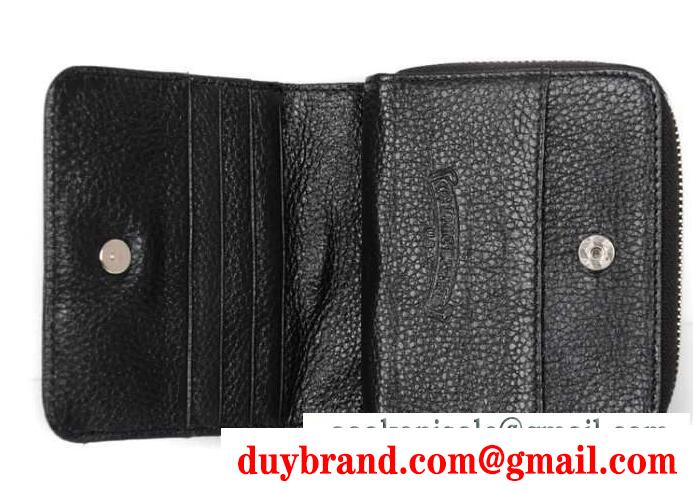 CHROME hearts 財布 クロムハーツ ウォレット ジッパーチェンジパース #2 ブラック ヘビーレザー セメタリーパッチ