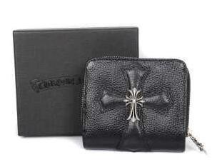 Chrome Hearts Chrome Hearts Wallet Tăng kéo khóa #2 Nghĩa trang da nặng da đen Patch_ Chrome Hearts Chrome Hearts_ Thương hiệu giá rẻ 