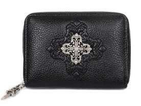 Chrome Hearts Chrome Hearts 3 lần gấp ví Wallet Ball Ball Black Leather_Krom Hearts Chrome Hearts_ Thương hiệu giá rẻ 