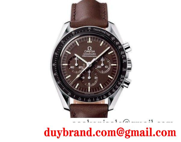 オメガスピードマスター プロフェッショナル腕時計レザーベルトブラウンomega speedmaster