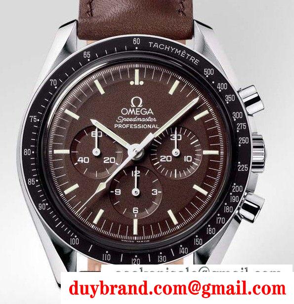 オメガスピードマスター プロフェッショナル腕時計レザーベルトブラウンomega speedmaster