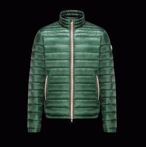 Urban Elegance Moncler Down Men Down Jacket Moncler xuống bên ngoài chiều dài ngắn Zip Mở màu xanh lá cây