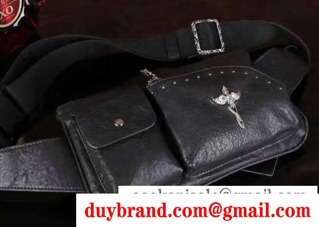 スッキリとしたクロムハーツウェストバッグ chrome hearts ボディバッグ２wayプレゼント