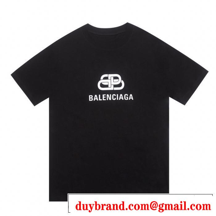 バレンシアガ BALENCIAGA 注目度が高まり最新コレクション2019春夏トレンドアイテム  多色可選 半袖Tシャツ 夏にぴったり上品