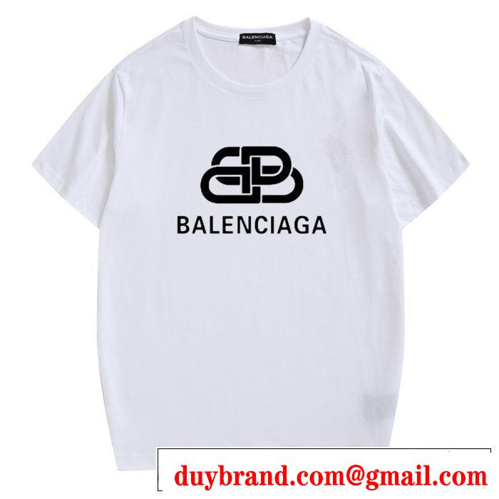 バレンシアガ BALENCIAGA 注目度が高まり最新コレクション2019春夏トレンドアイテム  多色可選 半袖Tシャツ 夏にぴったり上品
