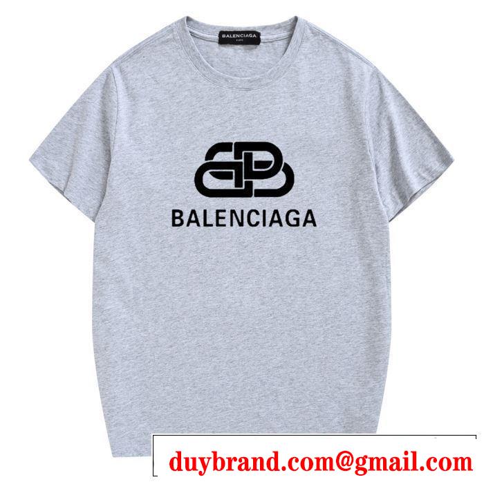 バレンシアガ BALENCIAGA 注目度が高まり最新コレクション2019春夏トレンドアイテム  多色可選 半袖Tシャツ 夏にぴったり上品