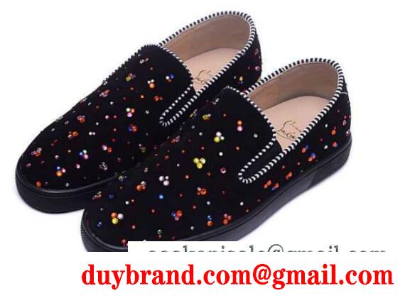 素敵な一足 louboutin mister academy ルブタンミスターアカデミーフラットスリッポンスエードスニーカー