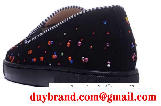素敵な一足 louboutin mister academy ルブタンミスターアカデミーフラットスリッポンスエードスニーカー