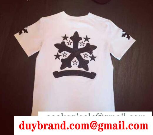 柔らかな肌触りクロムハーツＴシャツコピーCHROME hearts 半袖刺繍tシャツクールネック2色可選
