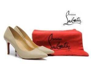 Giày Louboutin thanh lịch Ladies cao gót giày cao gót màu be