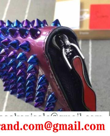 素敵なルブタン財布コピーCHRISTIAN louboutinラウンドファスナーミニ財布スパイクスグラデーション