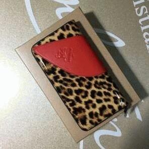 Phụ nữ Christianle Butan Ví Christian Christian Louboutin Ngụy trang Vòng khóa dài ví
