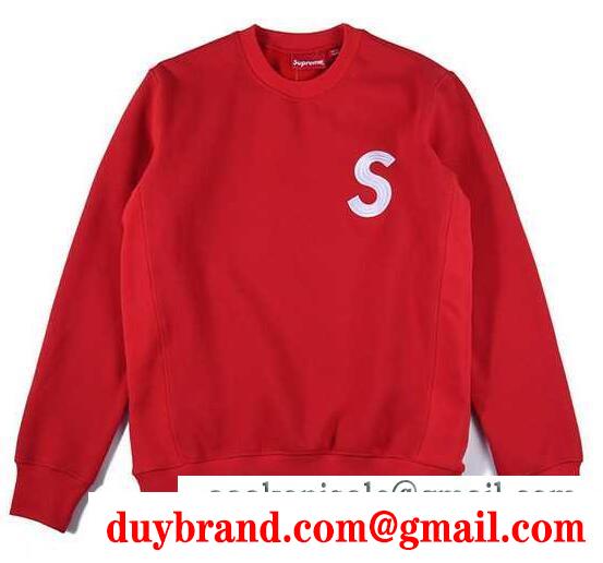 上質のシュプリームトレーナーコーデ supreme 刺繍ロゴスウェットクールネック２色可選