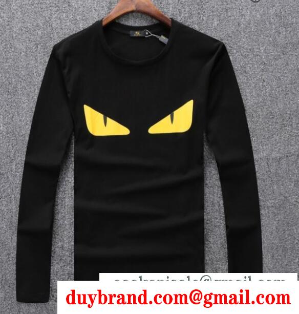 柔らかなフェンディーモンスターカットソー トップス メンズ fendi tシャツ 長袖 丸首 2色可選