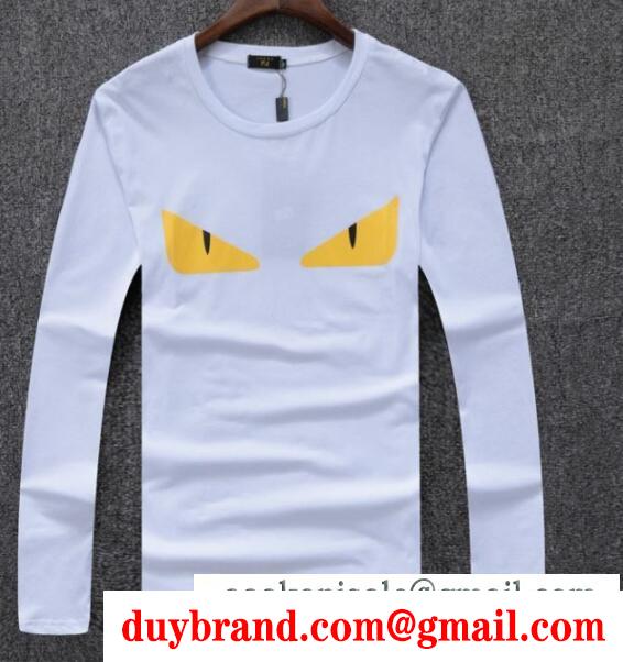 柔らかなフェンディーモンスターカットソー トップス メンズ fendi tシャツ 長袖 丸首 2色可選