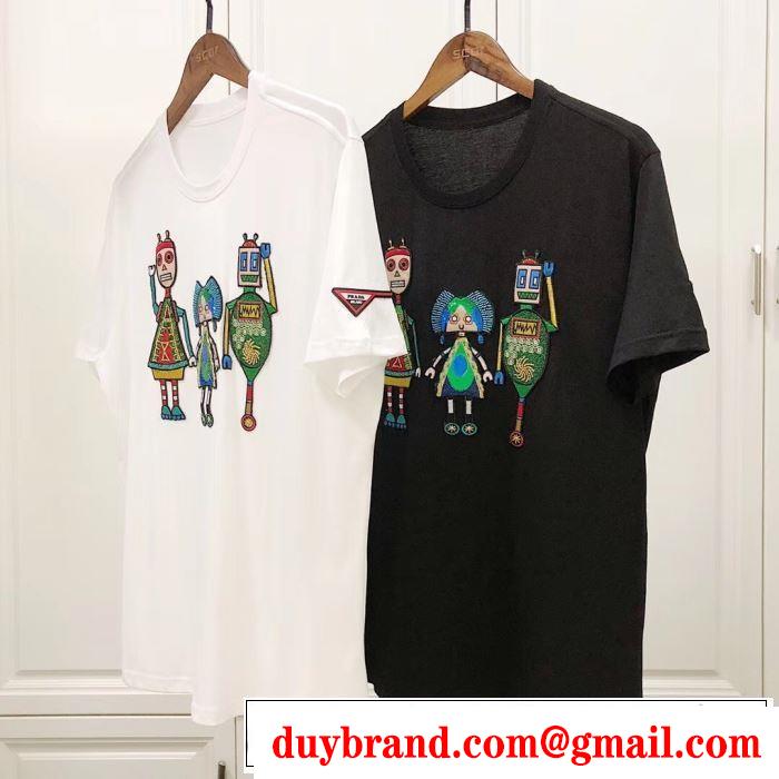 最終価格セール 2色可選プラダ ギフト最適期間限定 PRADA Tシャツ/半袖 2019夏ファション新品