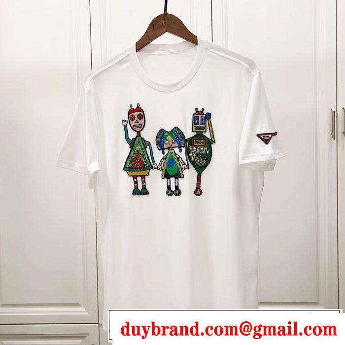 最終価格セール 2色可選プラダ ギフト最適期間限定 PRADA Tシャツ/半袖 2019夏ファション新品