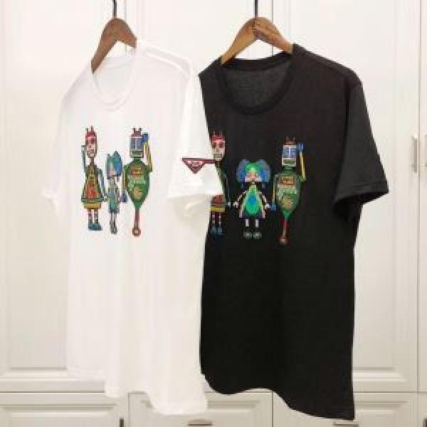 Giá cuối cùng Bán 2 Màu 2 Màu thiết bị quà tặng Prada Giới hạn Thời gian giới hạn Prada t -shirt/Short Sleeve 2019 Mùa hè Thời trang mới _ Tay áo ngắn T -Shirt _ Thời trang nam