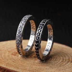 Bán giới hạn Chrome Hearts Chrome Hearts Diamond Ring 925 Bạc Bạc Cặp màu đen trắng