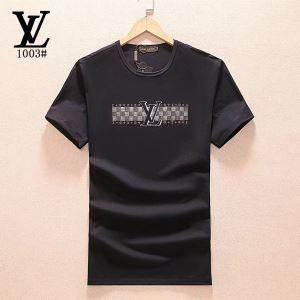Louis Vuitton Louis Vuitton Men Business Crew Neck Sleeve T -Shirt Black, Purple, White 3 Colors