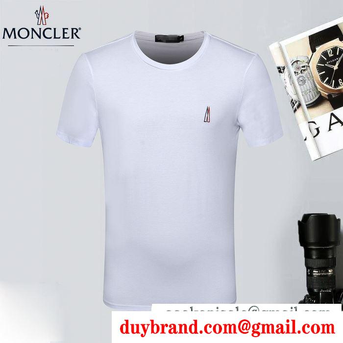 夏メンズファッション moncler モンクレール ｔシャツ 激安 コピー 無地 万能型 黒ｔシャツ 紳士 カッコイイ ボイズ