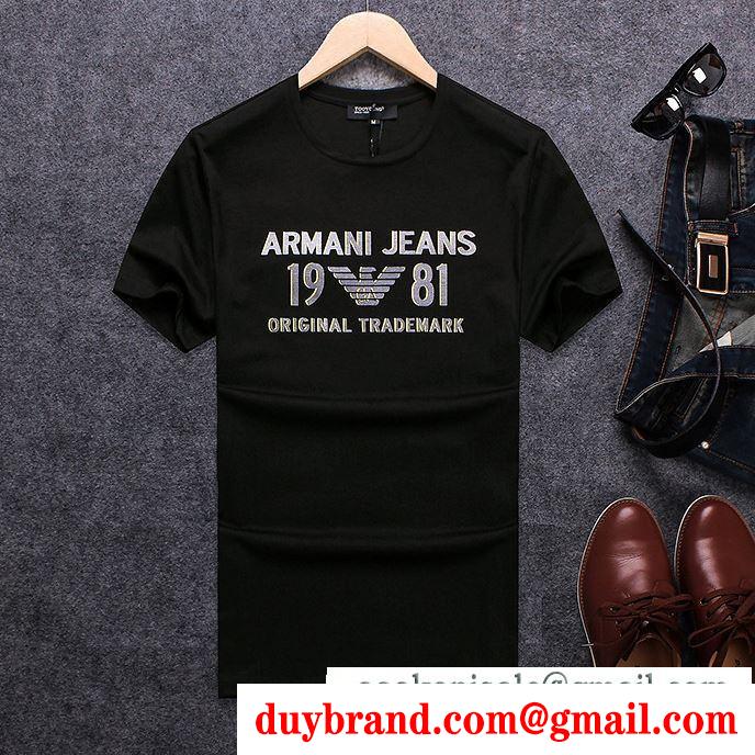 軽量で薄手のARMANIアルマーニコピー通販のメンズ半袖クルーネックＴシャツブラック、ホワイト、ブルー3色可選