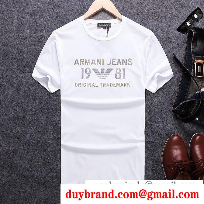 軽量で薄手のARMANIアルマーニコピー通販のメンズ半袖クルーネックＴシャツブラック、ホワイト、ブルー3色可選