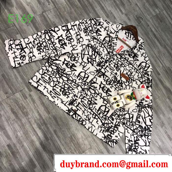 2019-2020秋冬流行色紹介 Supreme X Cdg SHIRT Printed Canvas Chore  ブルゾン さわやかに新品おすすめ