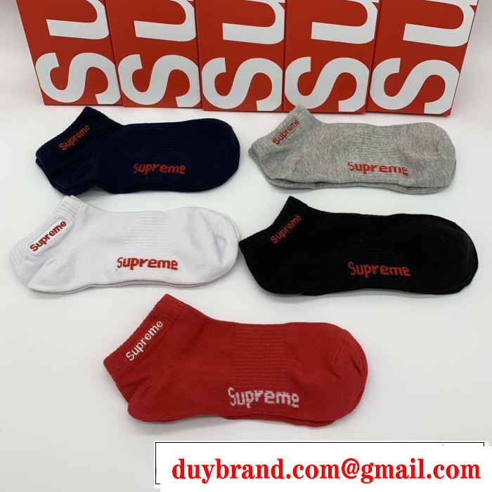 シュプリーム速報！2019年秋ファッショントレンド SUPREME  靴下 寒い季節トレンド上品