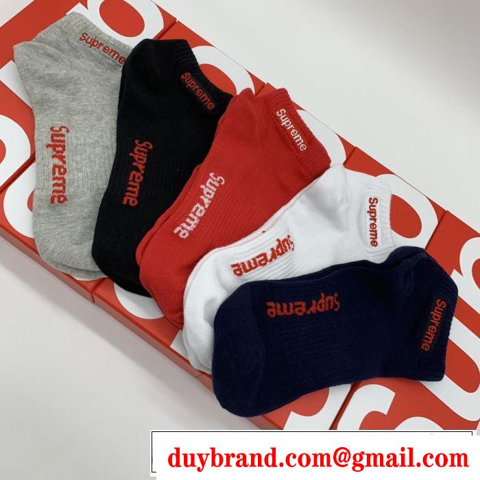 シュプリーム速報！2019年秋ファッショントレンド SUPREME  靴下 寒い季節トレンド上品
