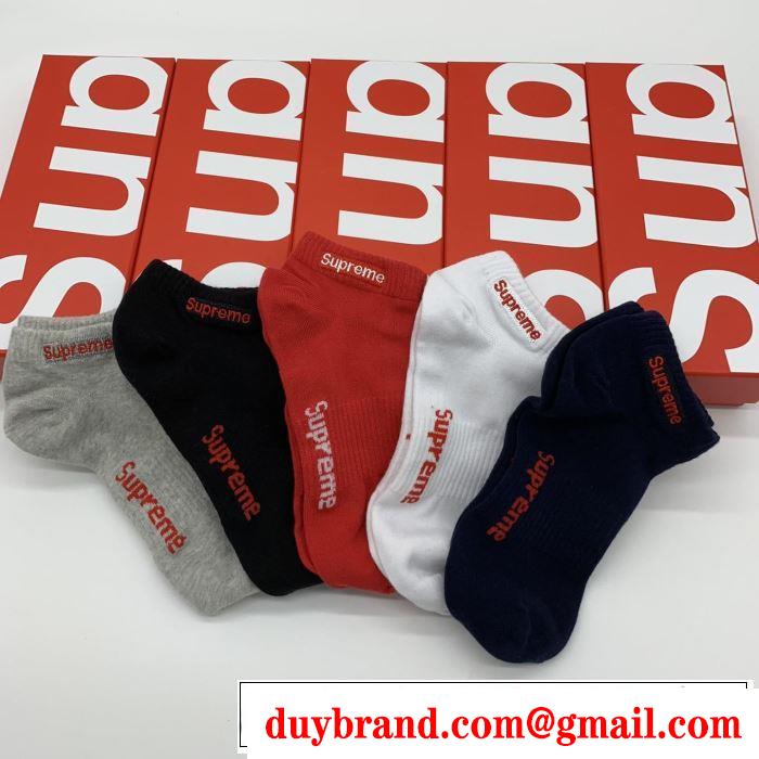 シュプリーム速報！2019年秋ファッショントレンド SUPREME  靴下 寒い季節トレンド上品