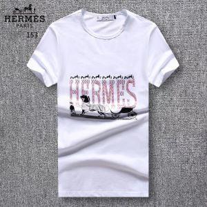 Hermes Hermes nam nữ cổ tay tay ngắn T -Shirt xám, đen, trắng 3 màu tạo cảm giác thời trang trong trang phục mùa hè
