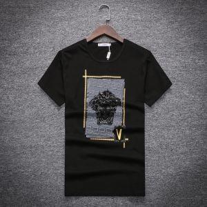 Versace Logo T -Shirt Sweat -drying Versace Tops làm mới thoải mái 18 Mùa hè mới nhất Quần áo nam mới đến