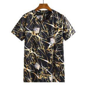 Elegance đã hoàn thành Versace Versace Men Crew Cổ tay ngắn với Medusa đen rẻ hơn