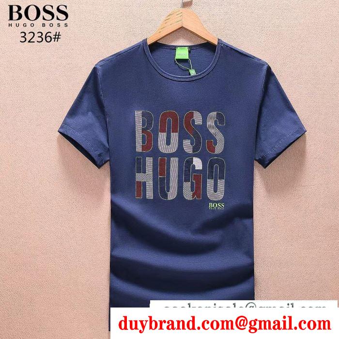 快適な着心地HUGO bossヒューゴボスコピー激安のロゴがプリントされたメンズクルーネック半袖tシャツ
