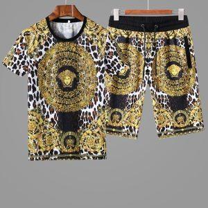 Sự thoải mái nổi bật Versace giá rẻ Versace Gong Flower T -shirt & Song Quần Thiết lập nóng mới nhất của nam giới và dưới