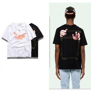 Bargain Limited Sale Off White -Tay Tay T -Shirt Mens Crew Neck Cổ tay áo ngắn màu đen