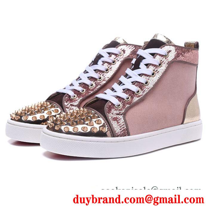 無敵アイテムChristian louboutinルブタンコピーlou spikes woman flatレディーススニーカーハイカットシューズ