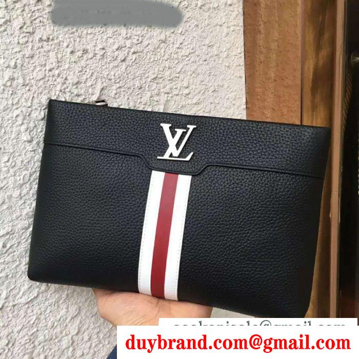 最高級品質のルイヴィトンコピーLOUIS vuittonビジネス用Da cao cấpブラックメンズクラッチバッグ