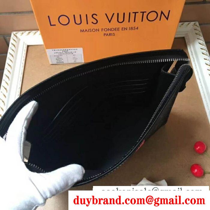 使い勝手的にルイヴィトン偽物クラッチバッグLOUIS vuittonビジネス用メンズバッグDa cao cấpロゴプリント