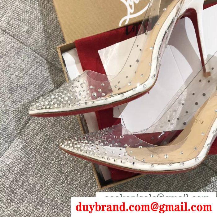 最新作限定セールChristian louboutinクリスチャンルブタンdegrastrassストラス付きクリスタルレディースハイヒールパンプス