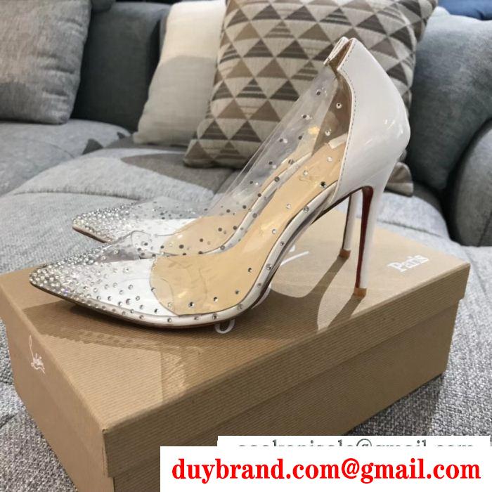 最新作限定セールChristian louboutinクリスチャンルブタンdegrastrassストラス付きクリスタルレディースハイヒールパンプス